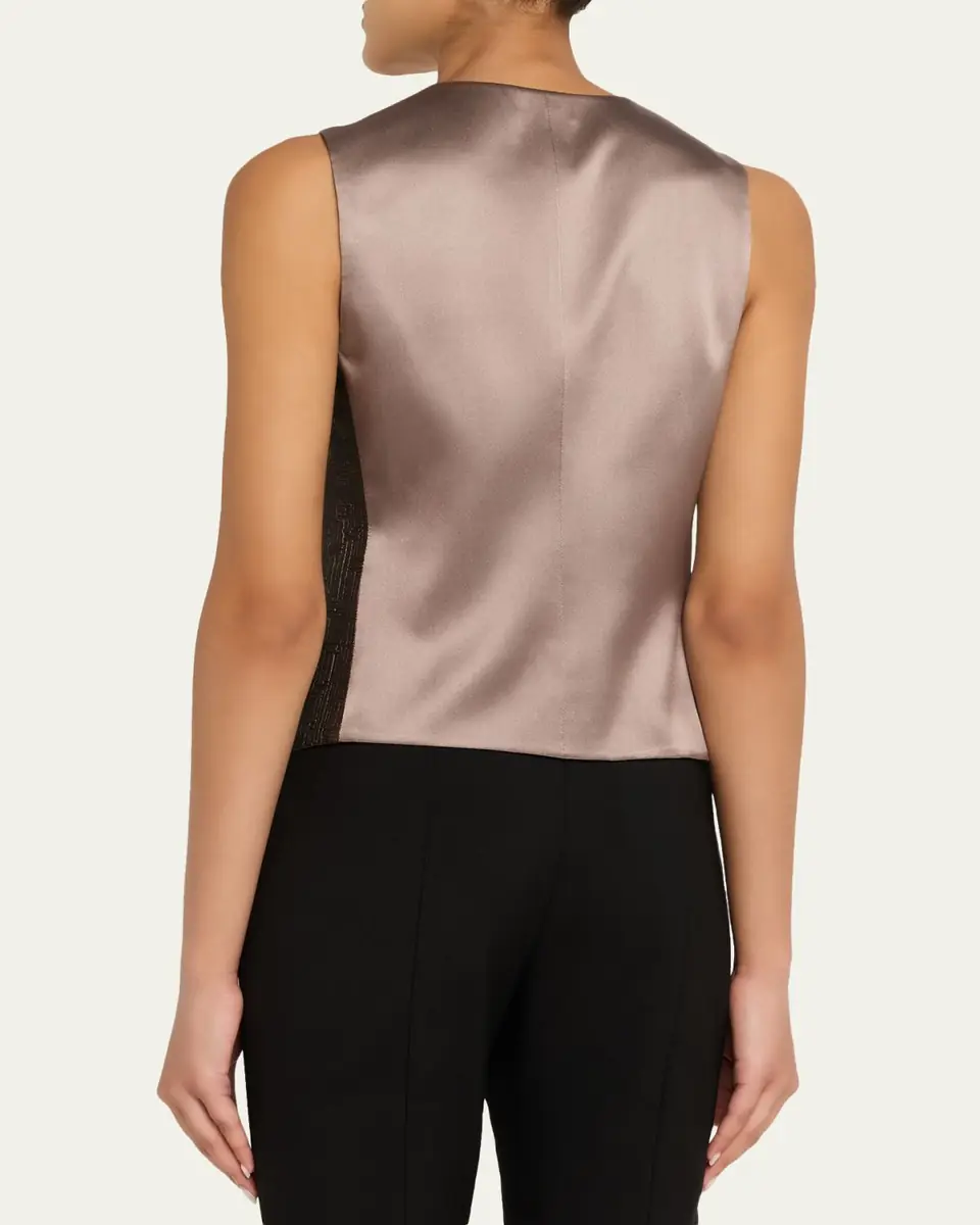 Giorgio Armani Jacquard Silk-Wool Waistcoat | Thumbnail 3 Giorgio Armani Jacquard Silk-Wool Waistcoat | Thumbnail 3