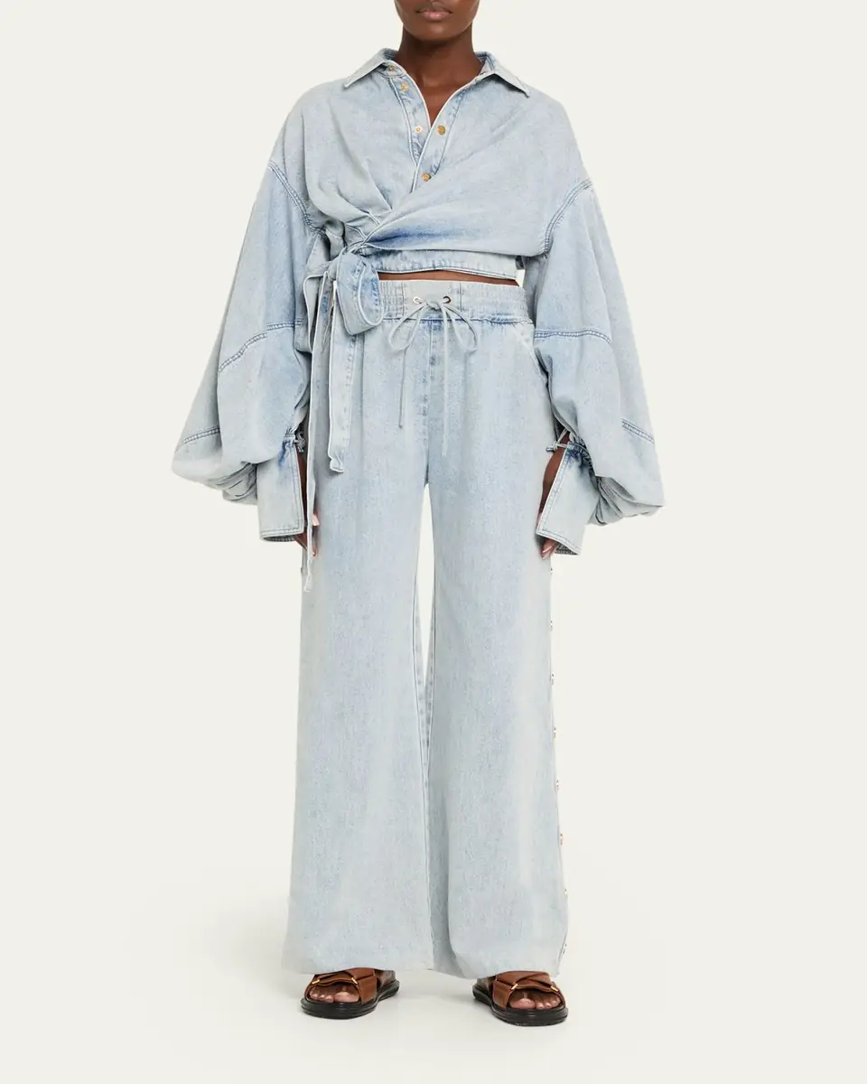 Zimmermann Denim Wrap Top | Thumbnail 2 Zimmermann Denim Wrap Top | Thumbnail 2