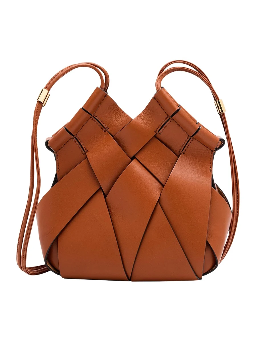 Ulla Johnson Charlotte Woven Leather Crossbody Bag