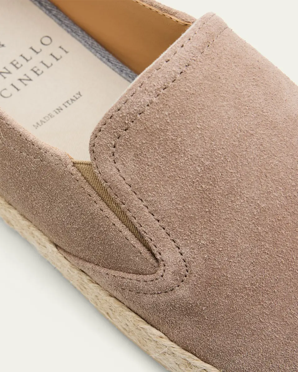 Brunello Cucinelli Men's Suede Slip-On Espadrilles | Thumbnail 3 Brunello Cucinelli Men's Suede Slip-On Espadrilles | Thumbnail 3