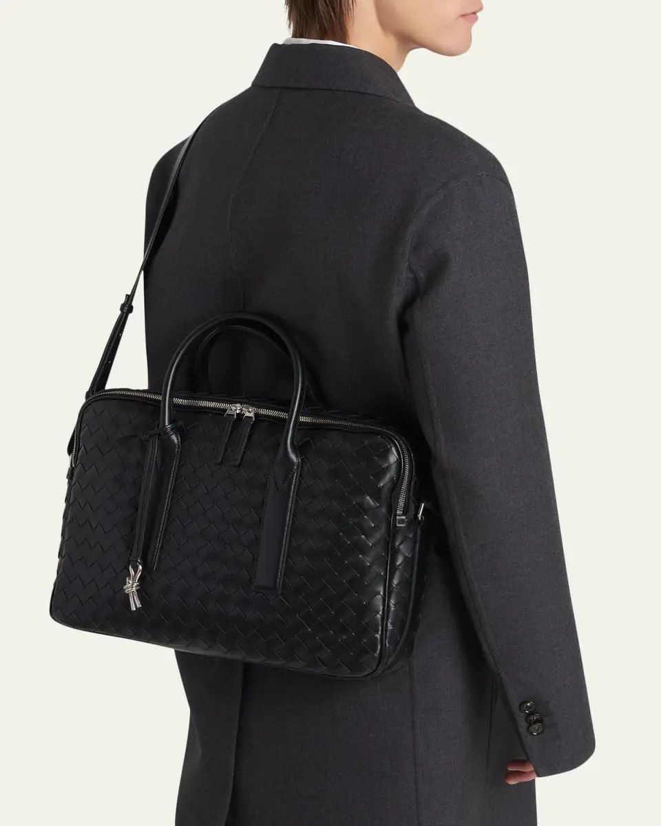 Bottega Veneta Men's Getaway Intrecciato Large Briefcase | Thumbnail 2 Bottega Veneta Men's Getaway Intrecciato Large Briefcase | Thumbnail 2