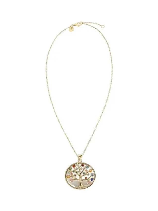 18K Yellow Gold Tree of Life Medallion Necklace