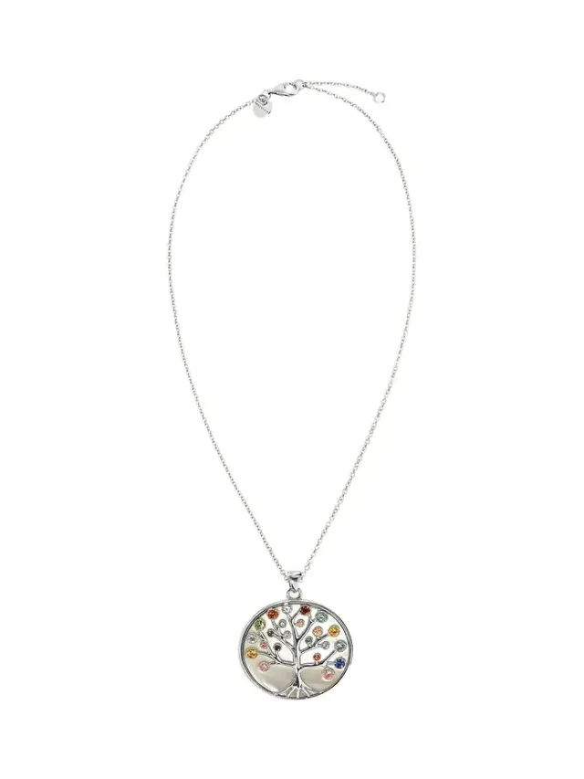 18K White Gold Tree of Life Medallion Necklace