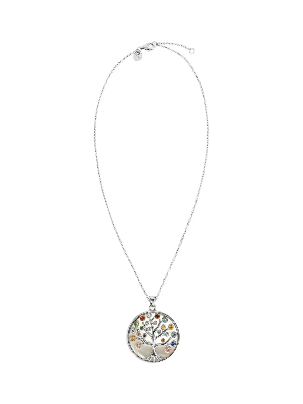 Procaccia Jewelry 18K White Gold Tree of Life Medallion Necklace