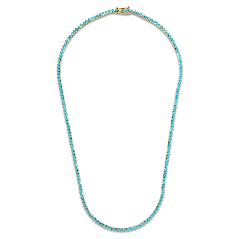 Jennifer Meyer 3-Prong Turquoise Tennis Necklace | Thumbnail 3