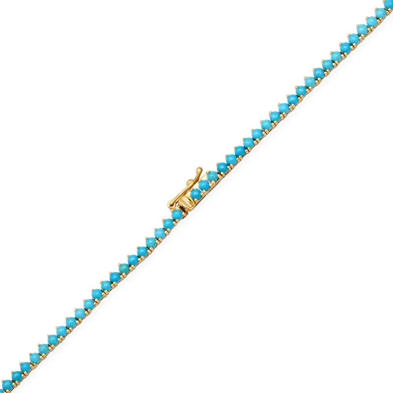 Jennifer Meyer 3-Prong Turquoise Tennis Necklace | Thumbnail 4