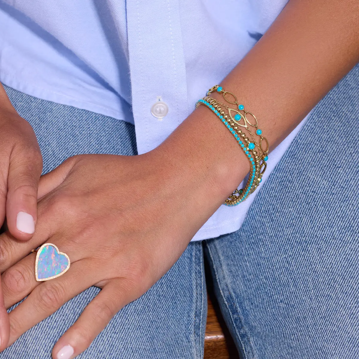 Jennifer Meyer 4-Prong Turquoise Tennis Bracelet | Thumbnail 2