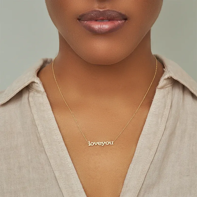 Jennifer Meyer Diamond Love You Necklace | Thumbnail 4 Jennifer Meyer Diamond Love You Necklace | Thumbnail 4