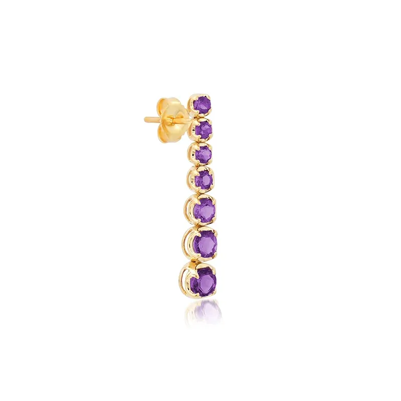 Jennifer Meyer Graduated Amethyst Tennis Studs | Thumbnail 2