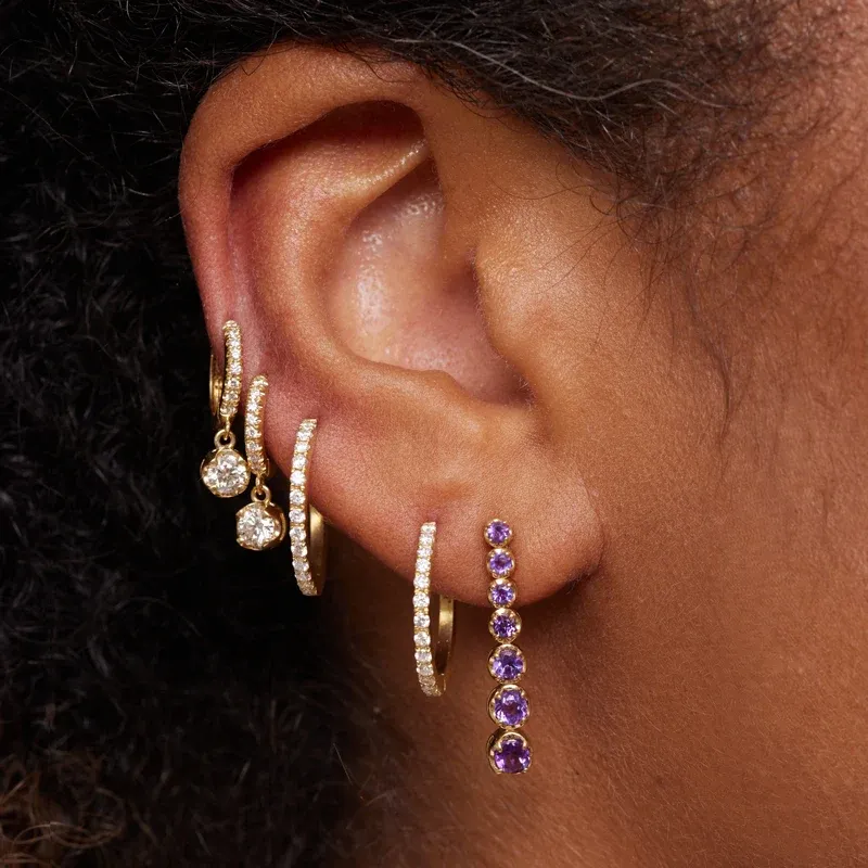 Jennifer Meyer Graduated Amethyst Tennis Studs | Thumbnail 4