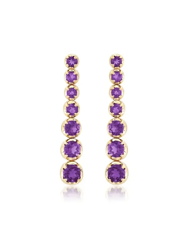 Jennifer Meyer Graduated Amethyst Tennis Studs