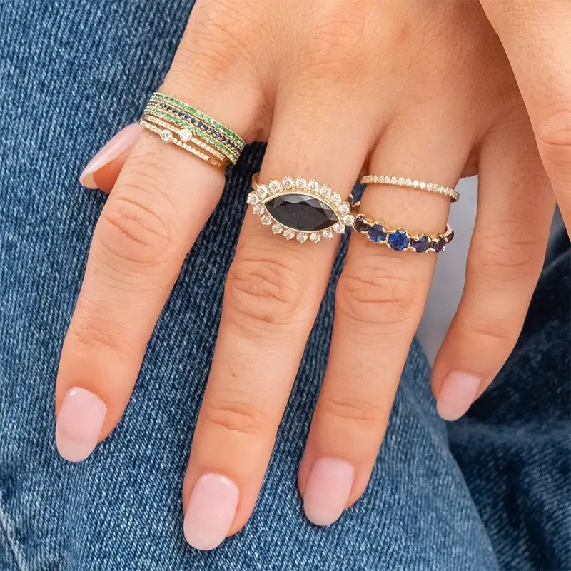 Jennifer Meyer Graduated Blue Sapphire Ring | Thumbnail 2