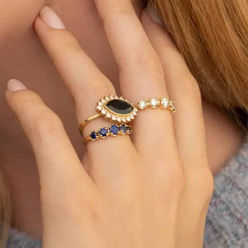 Jennifer Meyer Graduated Blue Sapphire Ring | Thumbnail 4