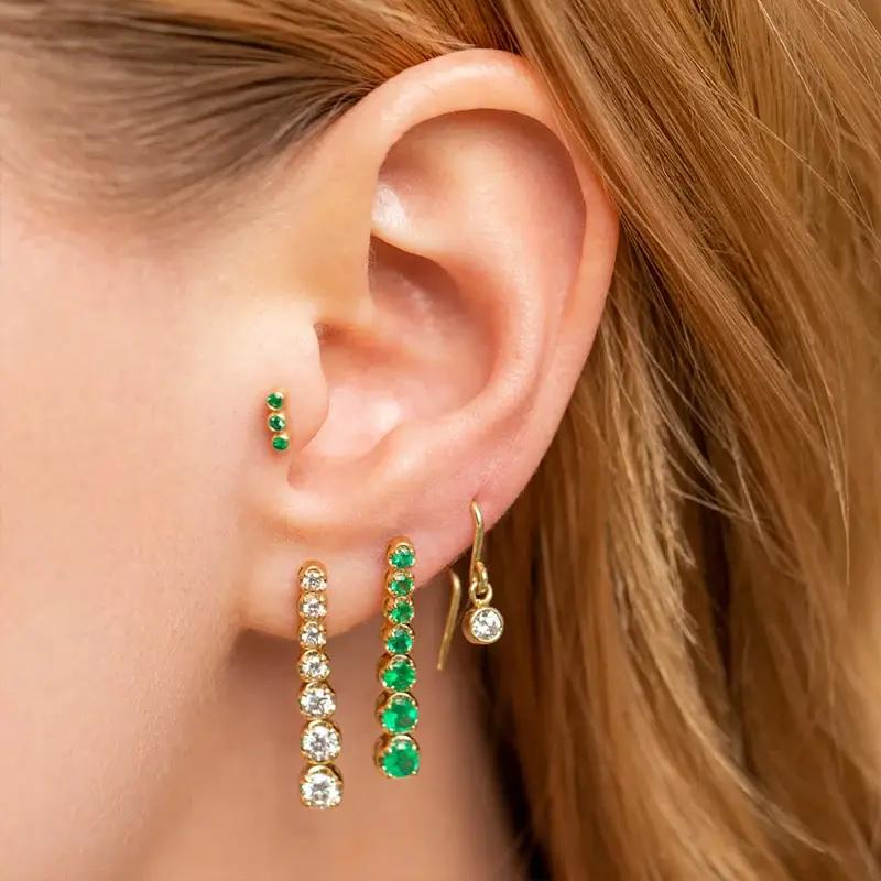 Jennifer Meyer Graduated Diamond Tennis Studs | Thumbnail 4 Jennifer Meyer Graduated Diamond Tennis Studs | Thumbnail 4