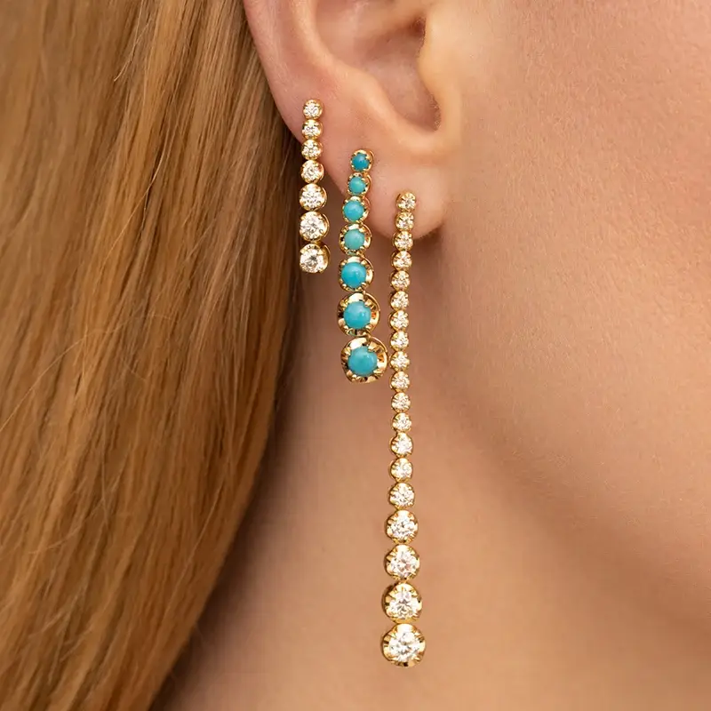 Jennifer Meyer Graduated Diamond Tennis Studs | Thumbnail 6 Jennifer Meyer Graduated Diamond Tennis Studs | Thumbnail 6