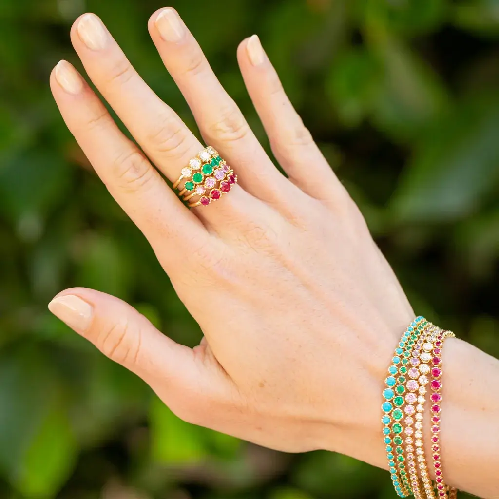 Jennifer Meyer Graduated Emerald Ring | Thumbnail 2