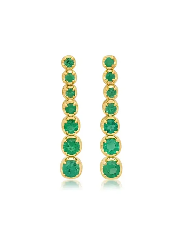 Graduated Emerald Tennis Studs Graduated Emerald Tennis Studs