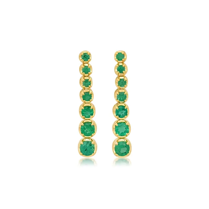 Jennifer Meyer Graduated Emerald Tennis Studs | Image 1 Jennifer Meyer Graduated Emerald Tennis Studs | Image 1