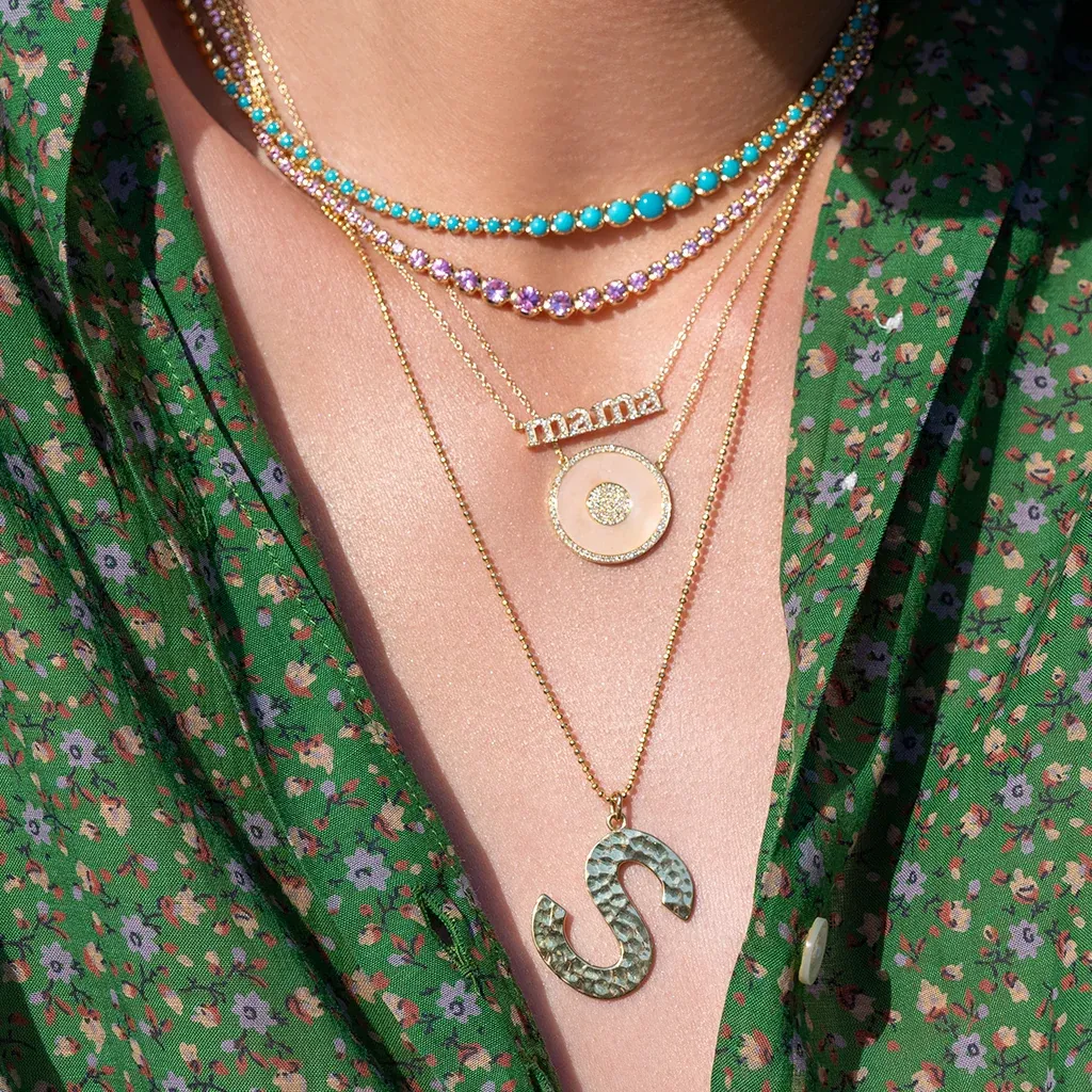 Jennifer Meyer Graduated Turquoise Tennis Necklace | Thumbnail 5 Jennifer Meyer Graduated Turquoise Tennis Necklace | Thumbnail 5