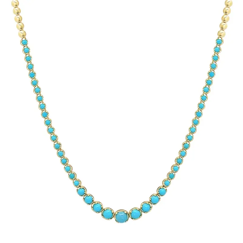 Graduated Turquoise Tennis Necklace Graduated Turquoise Tennis Necklace
