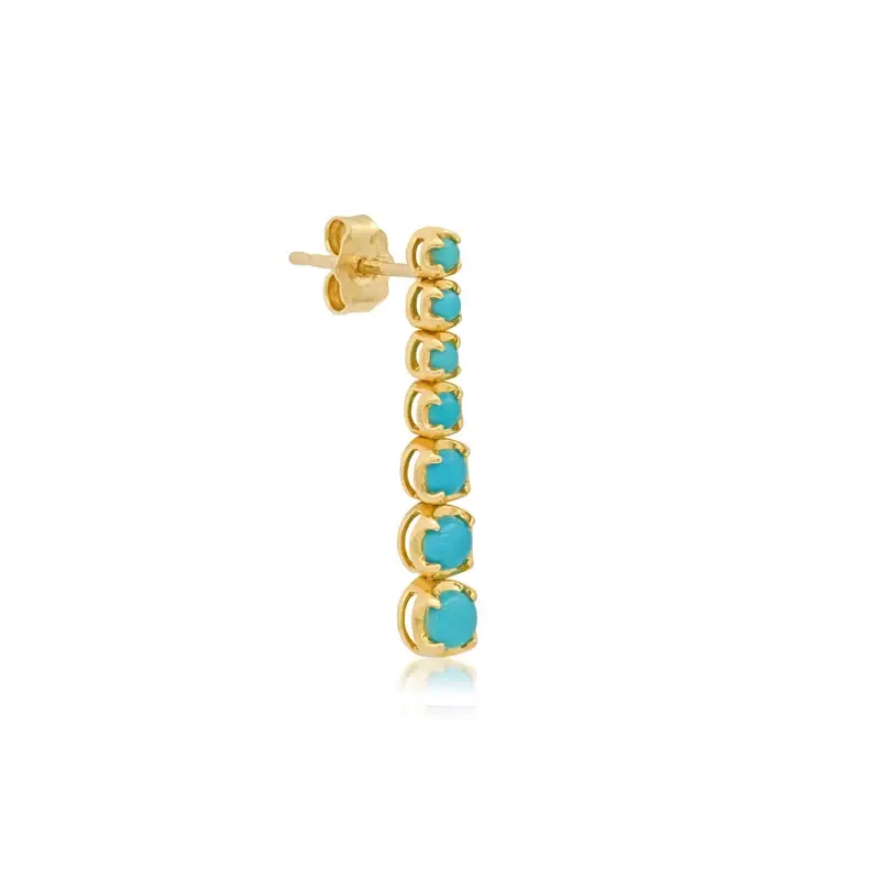 Jennifer Meyer Graduated Turquoise Tennis Studs | Thumbnail 2 Jennifer Meyer Graduated Turquoise Tennis Studs | Thumbnail 2