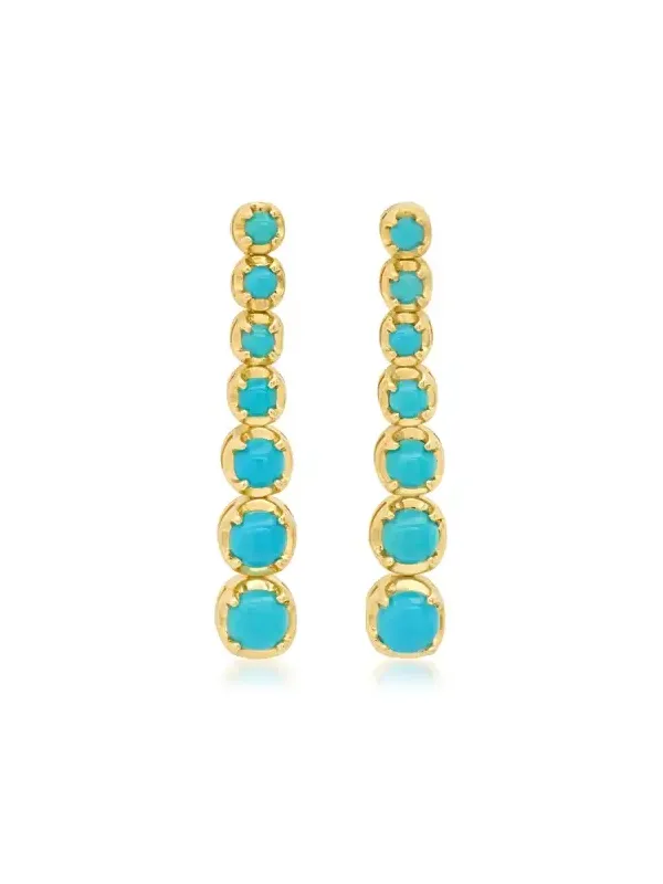 Jennifer Meyer Graduated Turquoise Tennis Studs