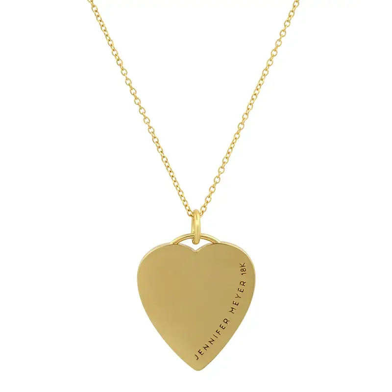 Jennifer Meyer Lapis Inlay Heart Necklace with Diamonds | Thumbnail 4