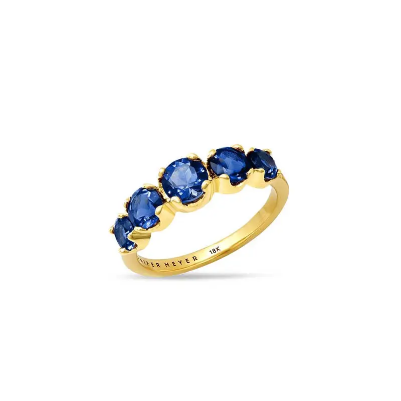 Jennifer Meyer Large Graduated Blue Sapphire Ring | Image 1 Jennifer Meyer Large Graduated Blue Sapphire Ring | Image 1
