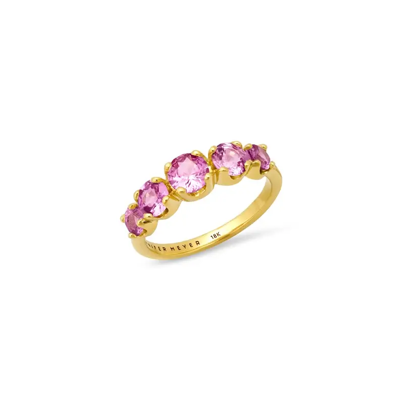 Jennifer Meyer Large Graduated Pink Sapphire Ring | Image 1 Jennifer Meyer Large Graduated Pink Sapphire Ring | Image 1