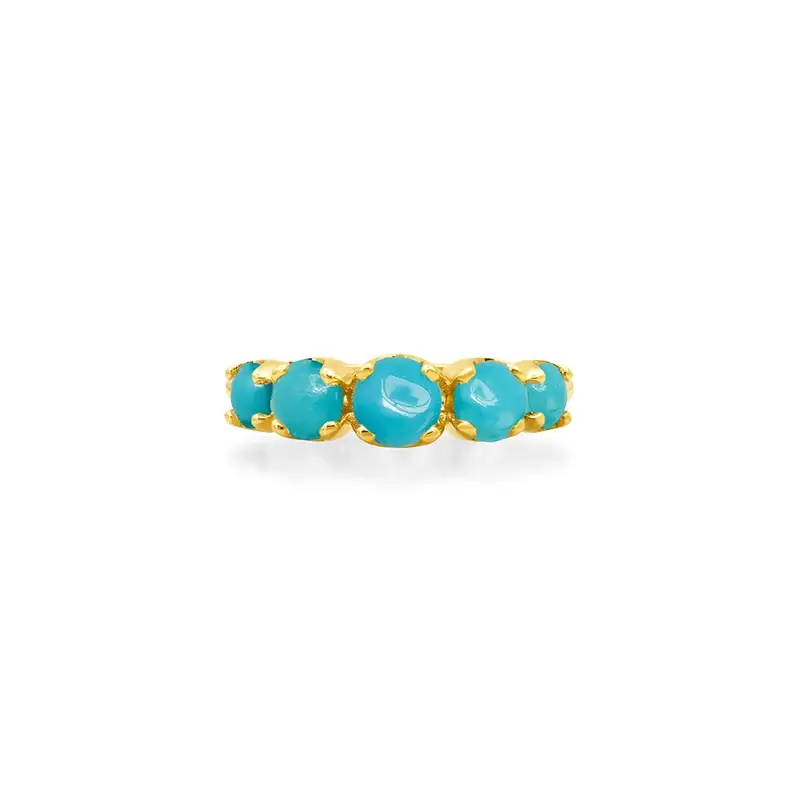 Jennifer Meyer Large Graduated Turquoise Ring | Thumbnail 2 Jennifer Meyer Large Graduated Turquoise Ring | Thumbnail 2