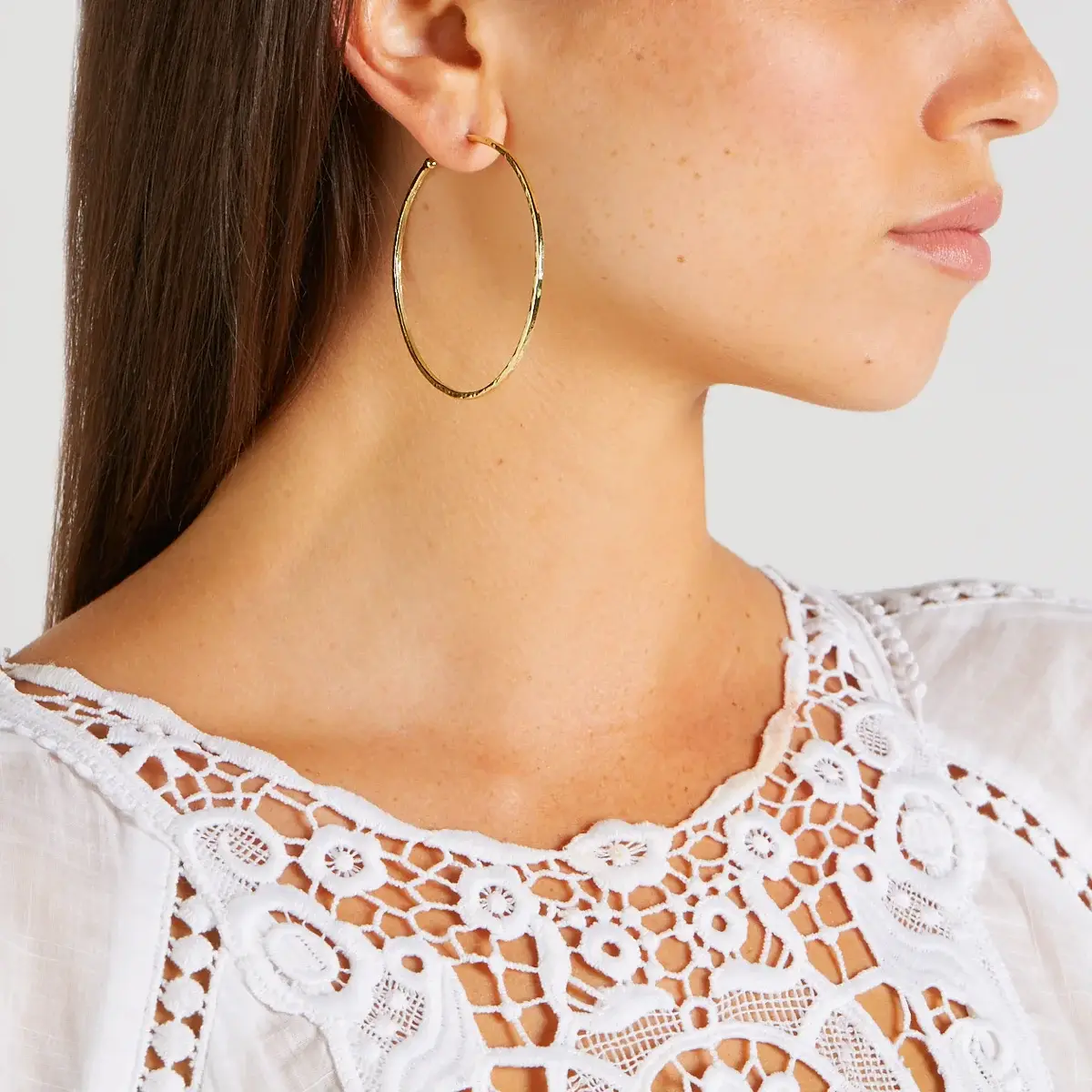 Jennifer Meyer Large Hammered Hoops | Thumbnail 4
