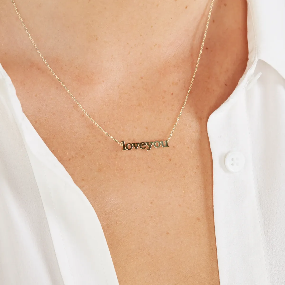Jennifer Meyer Love You Necklace | Thumbnail 2 Jennifer Meyer Love You Necklace | Thumbnail 2