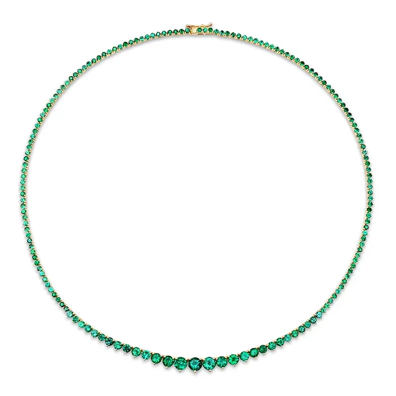 Jennifer Meyer Luxe Graduated 3-Prong Emerald Tennis Necklace | Thumbnail 2 Jennifer Meyer Luxe Graduated 3-Prong Emerald Tennis Necklace | Thumbnail 2