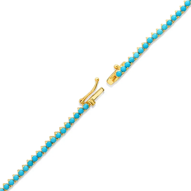 Jennifer Meyer Luxe Graduated 3-Prong Turquoise Tennis Necklace | Thumbnail 4 Jennifer Meyer Luxe Graduated 3-Prong Turquoise Tennis Necklace | Thumbnail 4