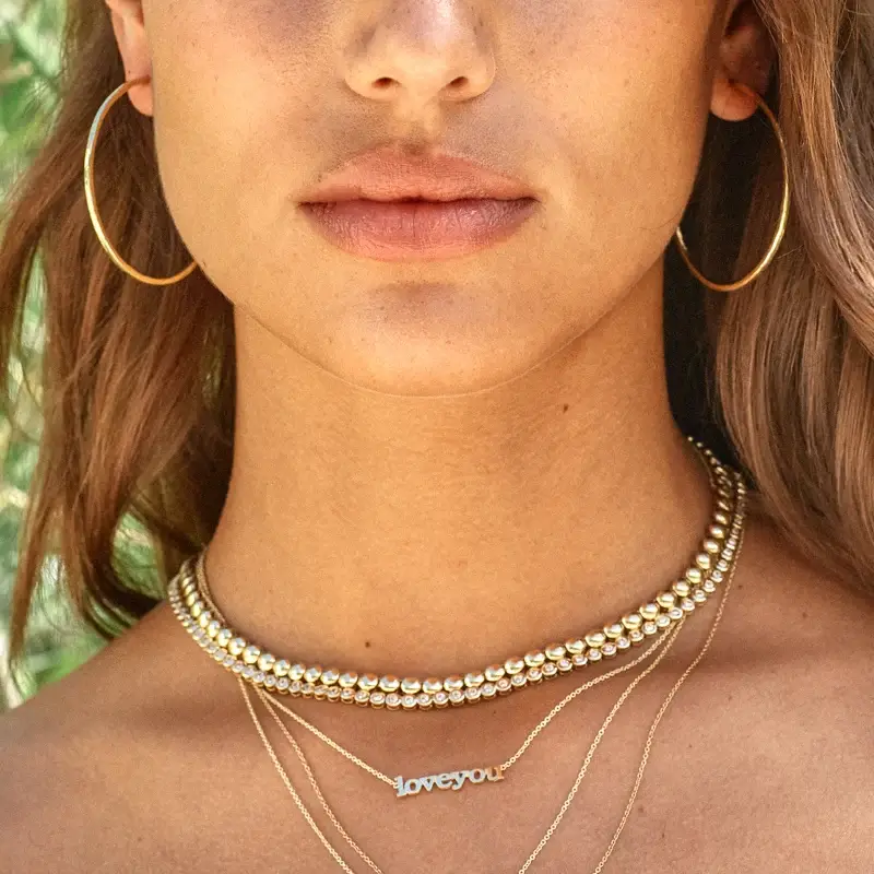 Jennifer Meyer Medium Hammered Hoops | Thumbnail 4