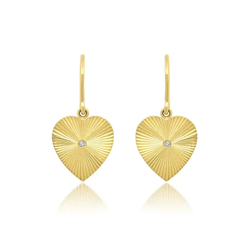 Jennifer Meyer Mini 70's Heart Drop Earrings | Image 1 Jennifer Meyer Mini 70's Heart Drop Earrings | Image 1