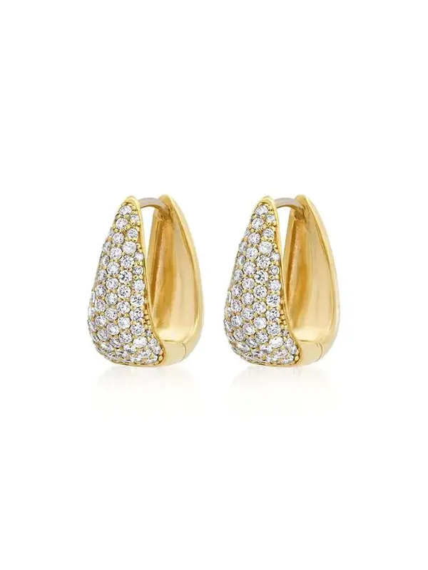 Jennifer Meyer Mini Elongated Diamond Teardrop Huggies