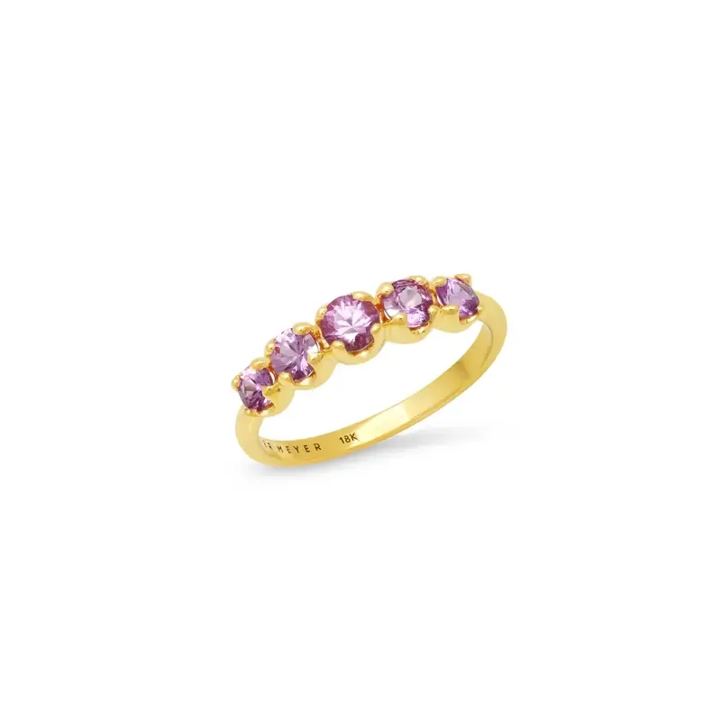 Jennifer Meyer Pink Sapphire Graduated Ring | Image 1 Jennifer Meyer Pink Sapphire Graduated Ring | Image 1