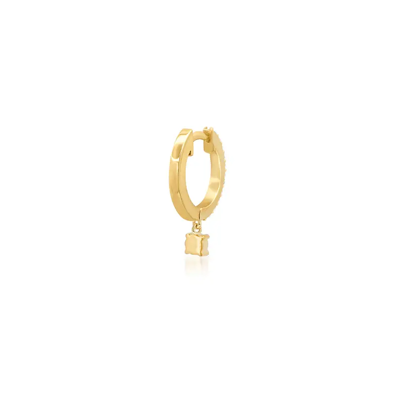 Jennifer Meyer Small Diamond Huggies with 4-Prong Set Diamond Drop | Thumbnail 4 Jennifer Meyer Small Diamond Huggies with 4-Prong Set Diamond Drop | Thumbnail 4