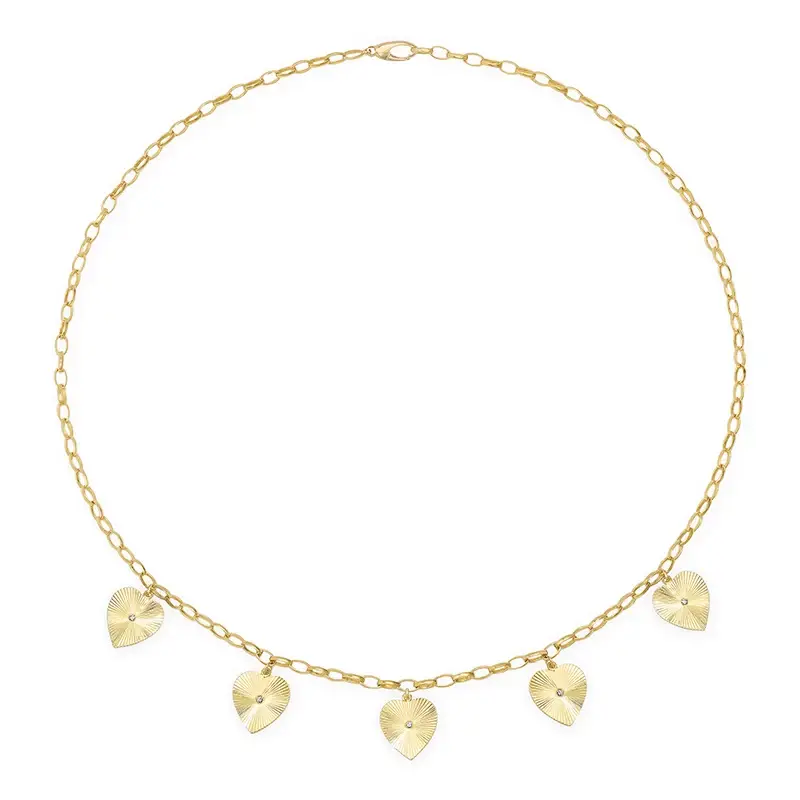 Jennifer Meyer Small Edith Link Necklace with Mini 70s Heart Accents | Thumbnail 2 Jennifer Meyer Small Edith Link Necklace with Mini 70s Heart Accents | Thumbnail 2