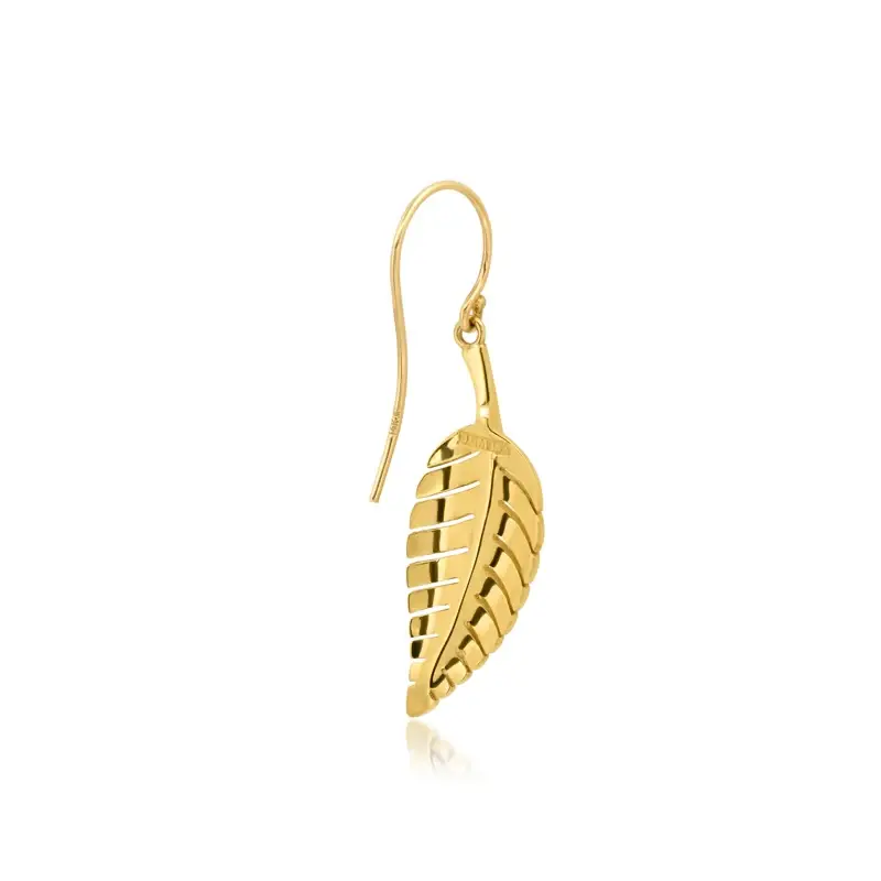 Jennifer Meyer Small Leaf Drop Earrings | Thumbnail 3