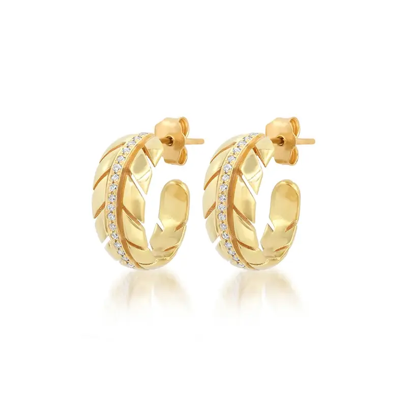 Jennifer Meyer Small Leaf Hoops with Diamonds | Thumbnail 2 Jennifer Meyer Small Leaf Hoops with Diamonds | Thumbnail 2