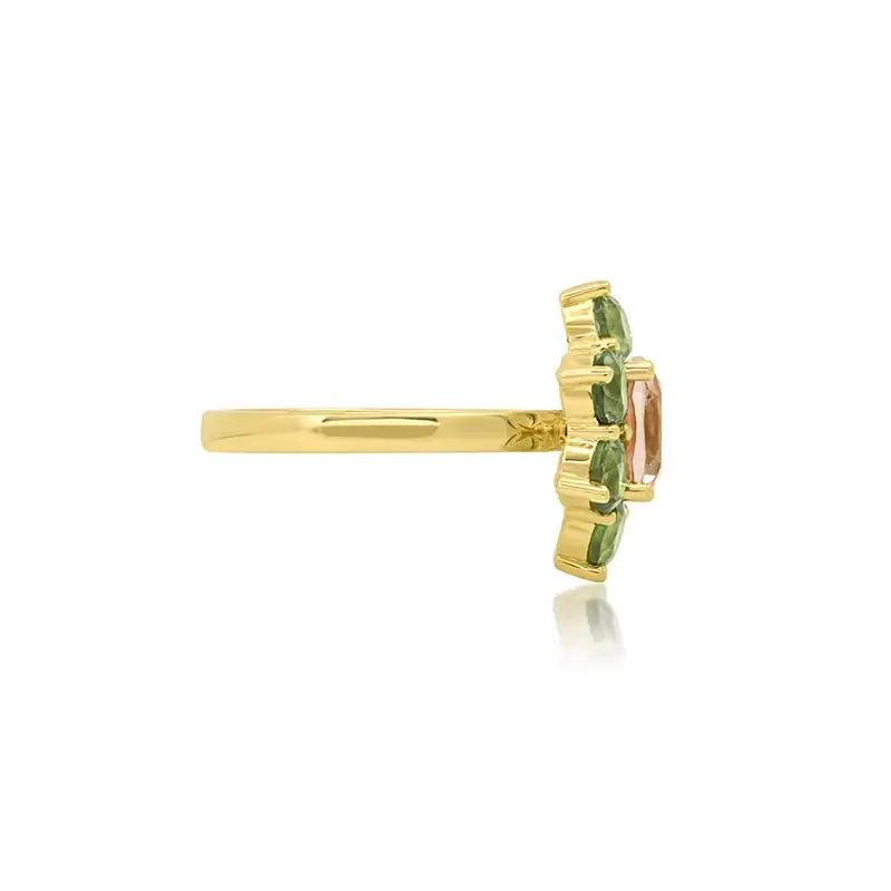 Jennifer Meyer Statement Mint Tourmaline Flower Ring With Morganite Center | Thumbnail 3 Jennifer Meyer Statement Mint Tourmaline Flower Ring With Morganite Center | Thumbnail 3