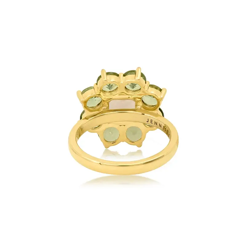 Jennifer Meyer Statement Mint Tourmaline Flower Ring With Morganite Center | Thumbnail 4 Jennifer Meyer Statement Mint Tourmaline Flower Ring With Morganite Center | Thumbnail 4