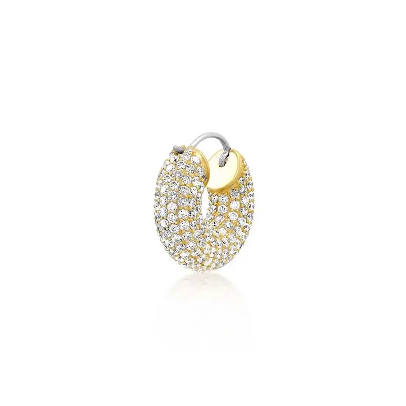 Jennifer Meyer Tubular Huggies with Diamond Pave | Thumbnail 4 Jennifer Meyer Tubular Huggies with Diamond Pave | Thumbnail 4