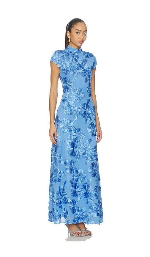 ROTATE Mesh Capsleeve Maxi Dress | Thumbnail 2