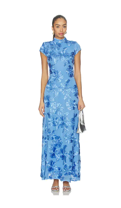 ROTATE Mesh Capsleeve Maxi Dress | Image 1 ROTATE Mesh Capsleeve Maxi Dress | Image 1