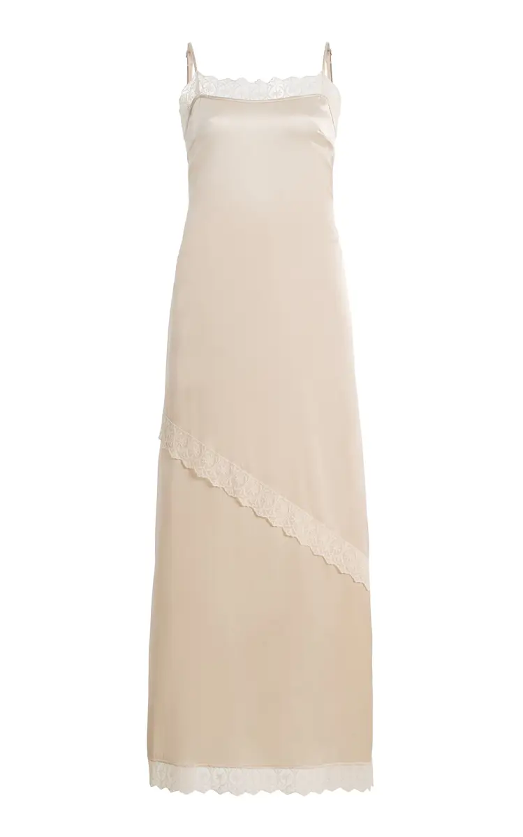 The Garment Cata Lace-Trimmed Silk Maxi Dress