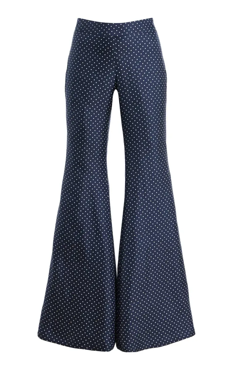FRANÇOISE Zaoua Silk Polka-Dot Flared Pants | Image 1 FRANÇOISE Zaoua Silk Polka-Dot Flared Pants | Image 1