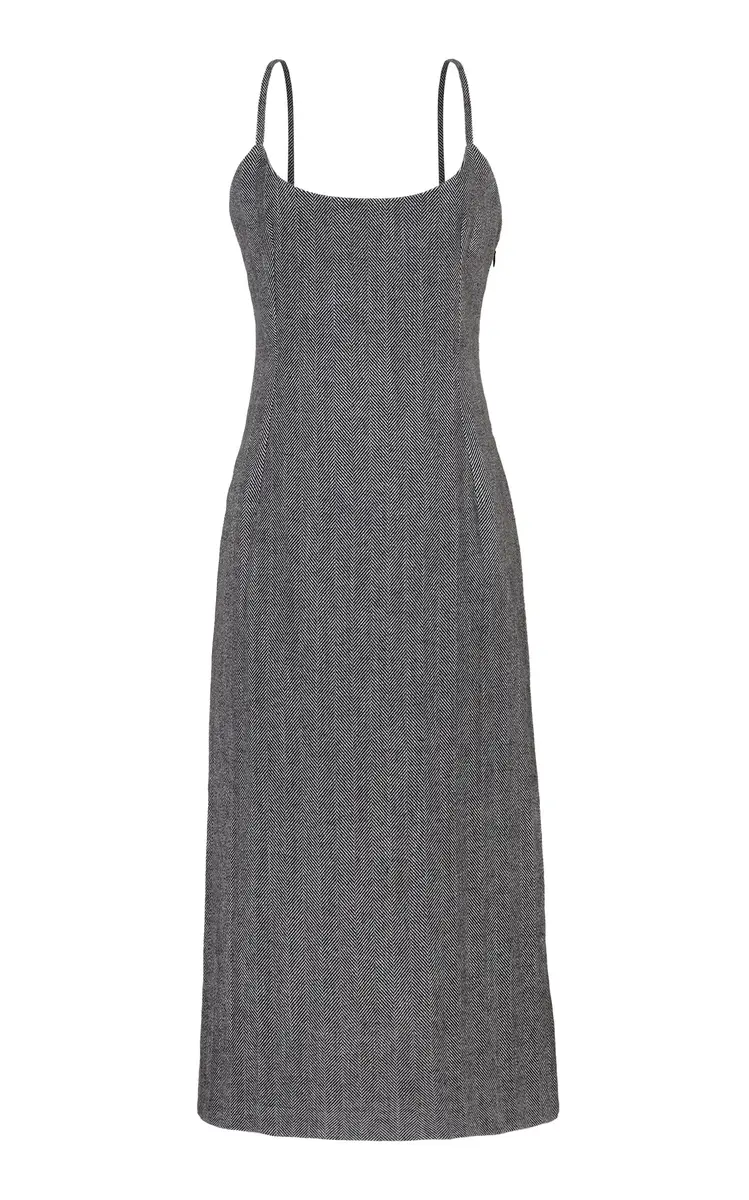 ALFIE Gabi Chevron Cotton Midi Dress